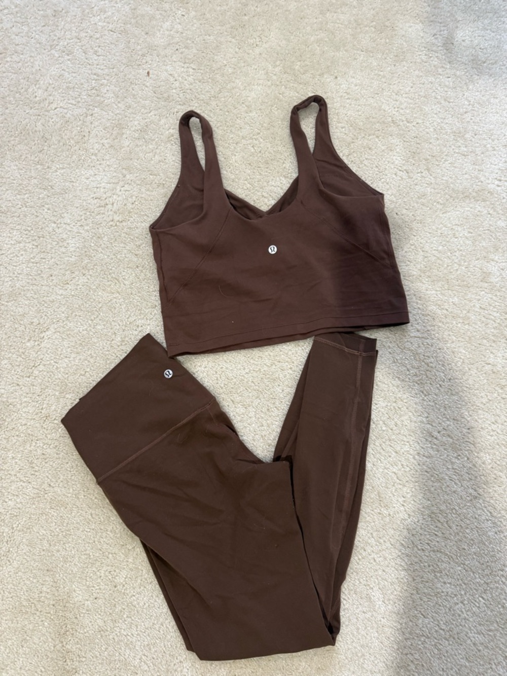 Lululemon Brown Leggings & Sports Bra Set